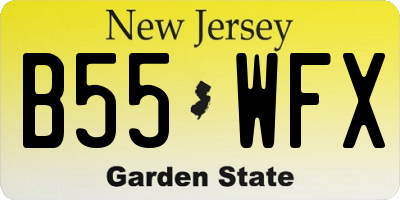 NJ license plate B55WFX