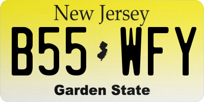 NJ license plate B55WFY