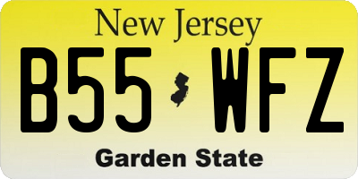NJ license plate B55WFZ