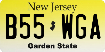 NJ license plate B55WGA