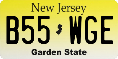 NJ license plate B55WGE
