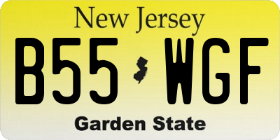 NJ license plate B55WGF