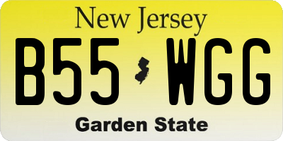 NJ license plate B55WGG