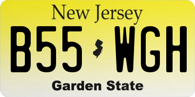 NJ license plate B55WGH