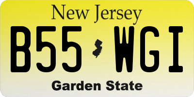 NJ license plate B55WGI