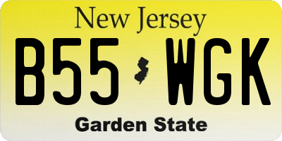 NJ license plate B55WGK