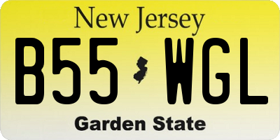 NJ license plate B55WGL