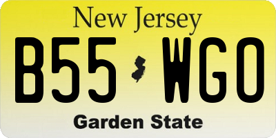 NJ license plate B55WGO