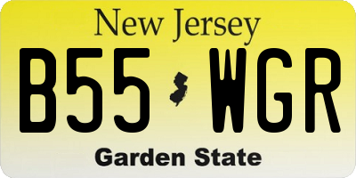 NJ license plate B55WGR