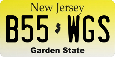 NJ license plate B55WGS
