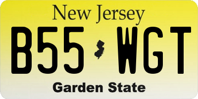 NJ license plate B55WGT