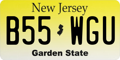 NJ license plate B55WGU
