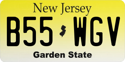 NJ license plate B55WGV