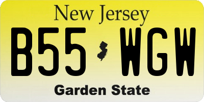 NJ license plate B55WGW