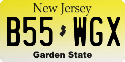 NJ license plate B55WGX