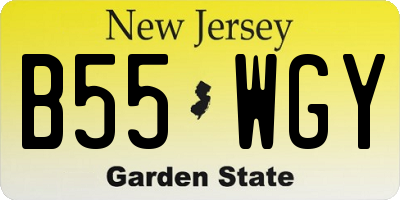 NJ license plate B55WGY