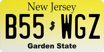 NJ license plate B55WGZ