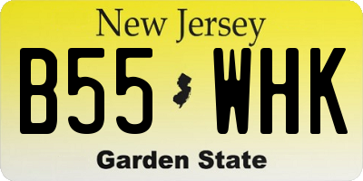 NJ license plate B55WHK