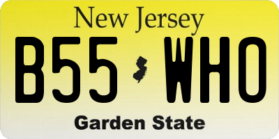 NJ license plate B55WHO