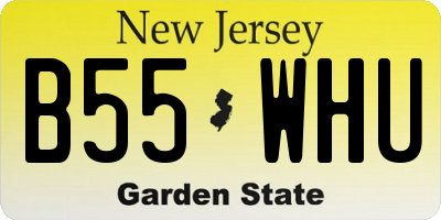 NJ license plate B55WHU