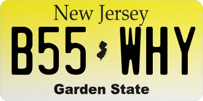 NJ license plate B55WHY