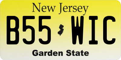 NJ license plate B55WIC