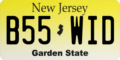 NJ license plate B55WID