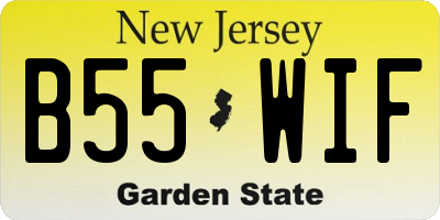 NJ license plate B55WIF