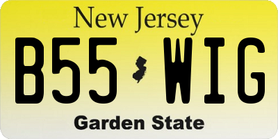 NJ license plate B55WIG