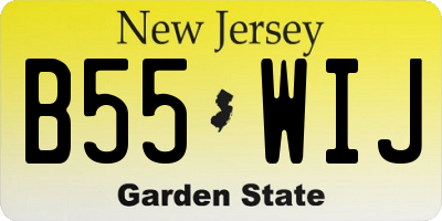 NJ license plate B55WIJ