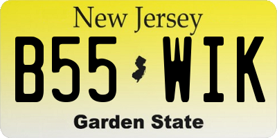 NJ license plate B55WIK