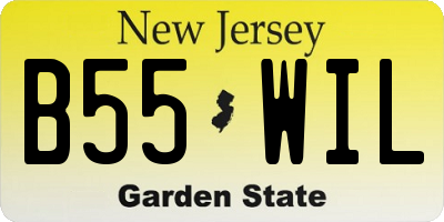 NJ license plate B55WIL