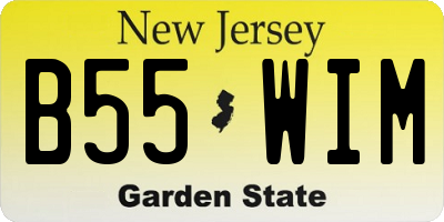 NJ license plate B55WIM