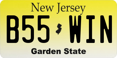 NJ license plate B55WIN