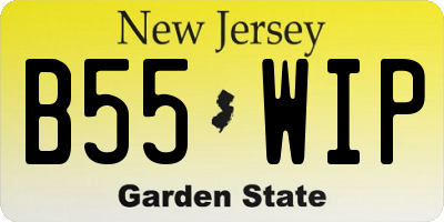 NJ license plate B55WIP