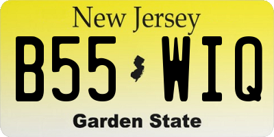 NJ license plate B55WIQ