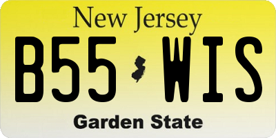NJ license plate B55WIS