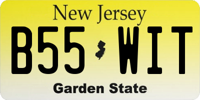 NJ license plate B55WIT