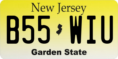 NJ license plate B55WIU
