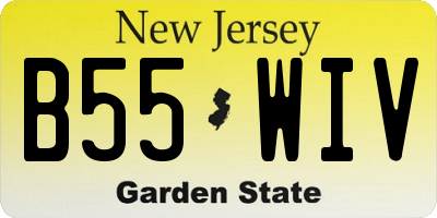 NJ license plate B55WIV