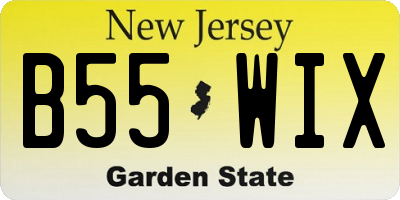 NJ license plate B55WIX