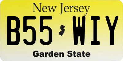 NJ license plate B55WIY