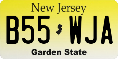 NJ license plate B55WJA
