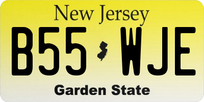 NJ license plate B55WJE