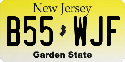 NJ license plate B55WJF