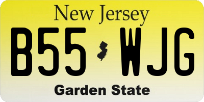 NJ license plate B55WJG