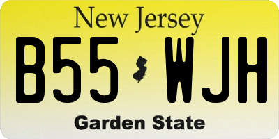 NJ license plate B55WJH