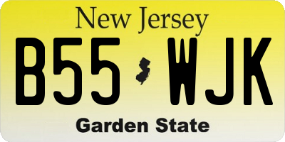 NJ license plate B55WJK