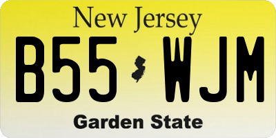 NJ license plate B55WJM