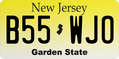NJ license plate B55WJO